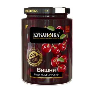 Вишня в легком сиропе"Кубаночка" ст/б 0,75л * 8