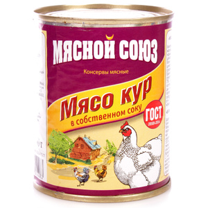 Мясо кур в с/с "Мясной союз" ГОСТ 350 г.*20