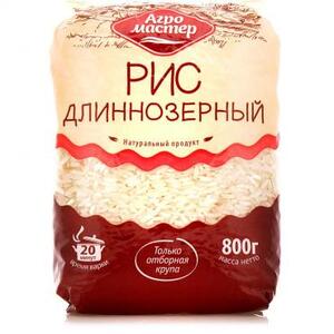 Рис длиннозерный  "Агромастер" 800г*10