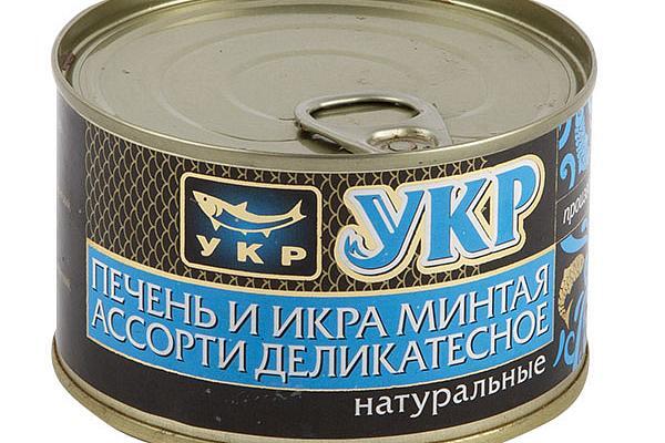 Печень и икра минтая "УКР" ГОСТ (ключ) 227г.*48 НП